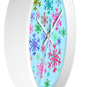 Snowflake in Blue Wall clock