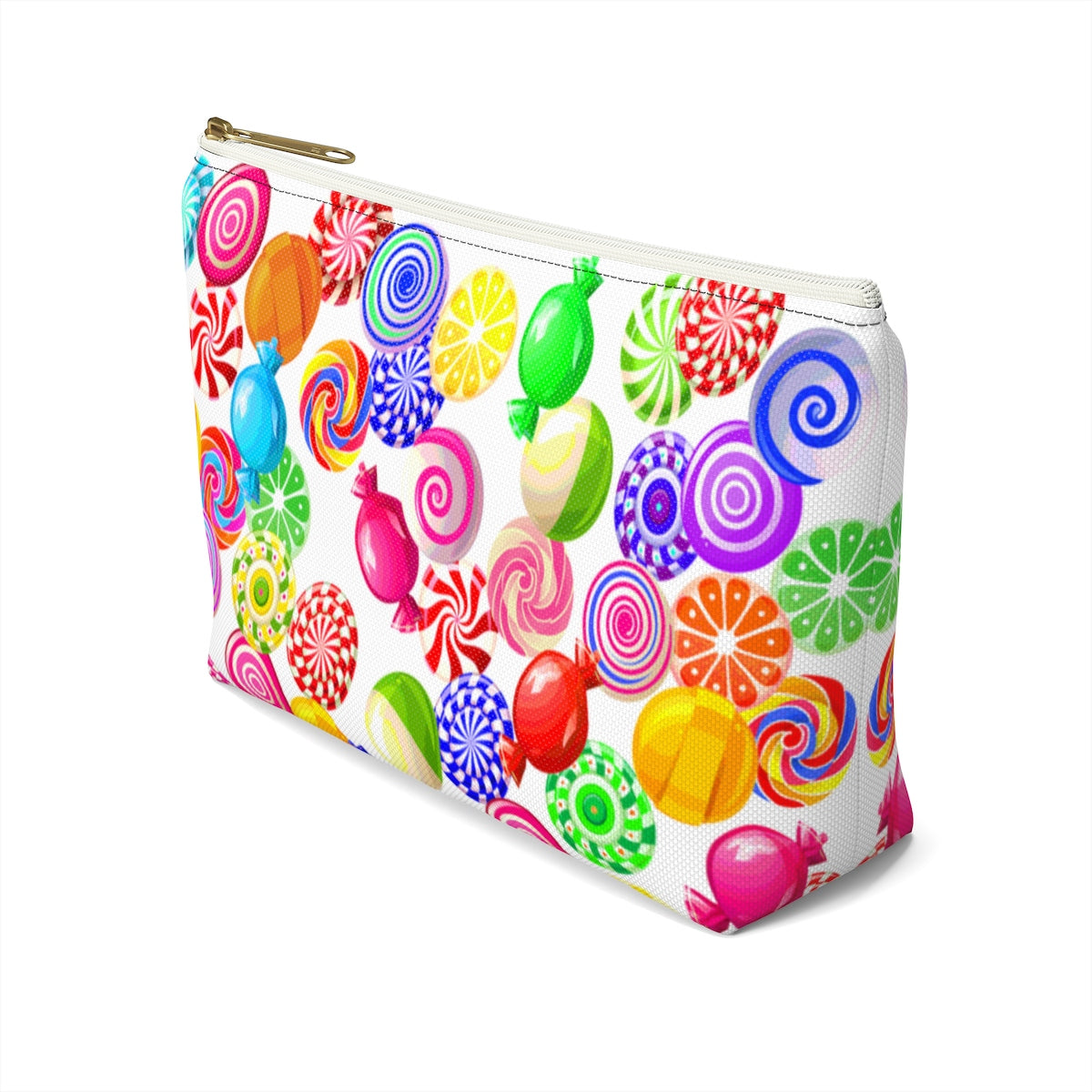 Candy on white Accessory Pouch w T-bottom