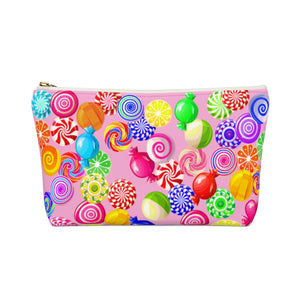 Candy on pink Accessory Pouch w T-bottom