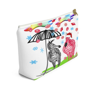 Candycane zebra Accessory Pouch w T-bottom