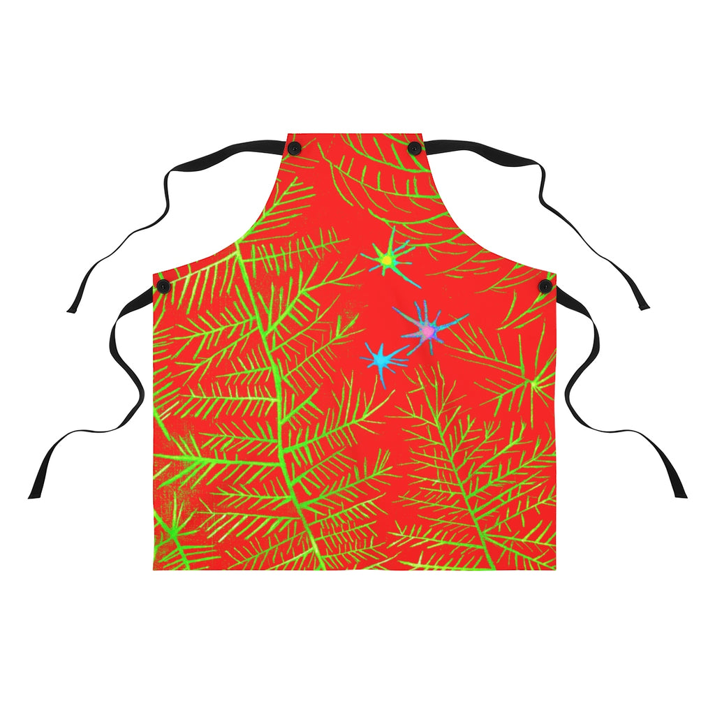 Branches & Stars Red Apron