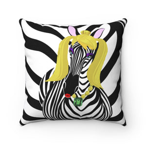 Zebra Girl Square Pillow