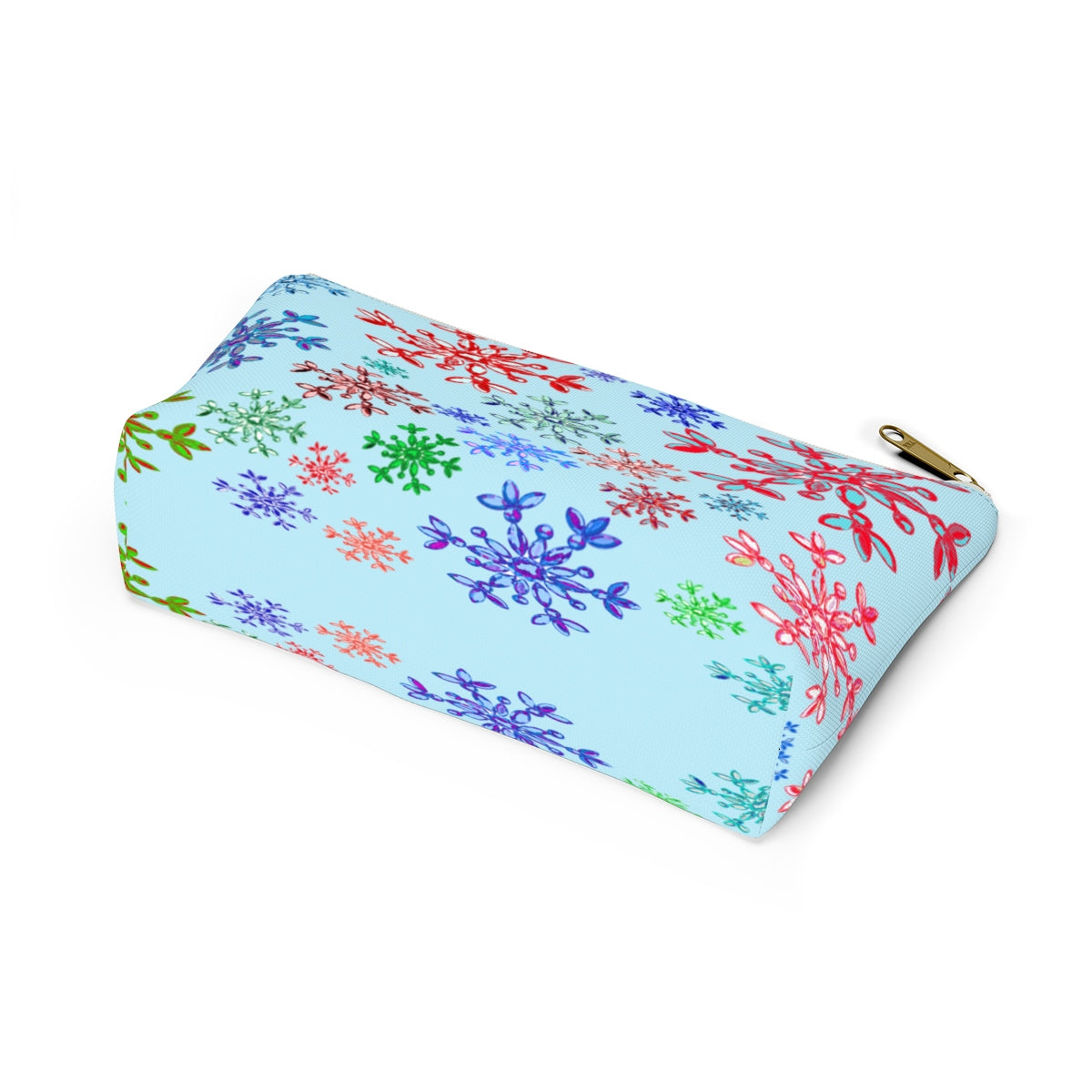 Neon snowflake on blue Accessory Pouch w T-bottom