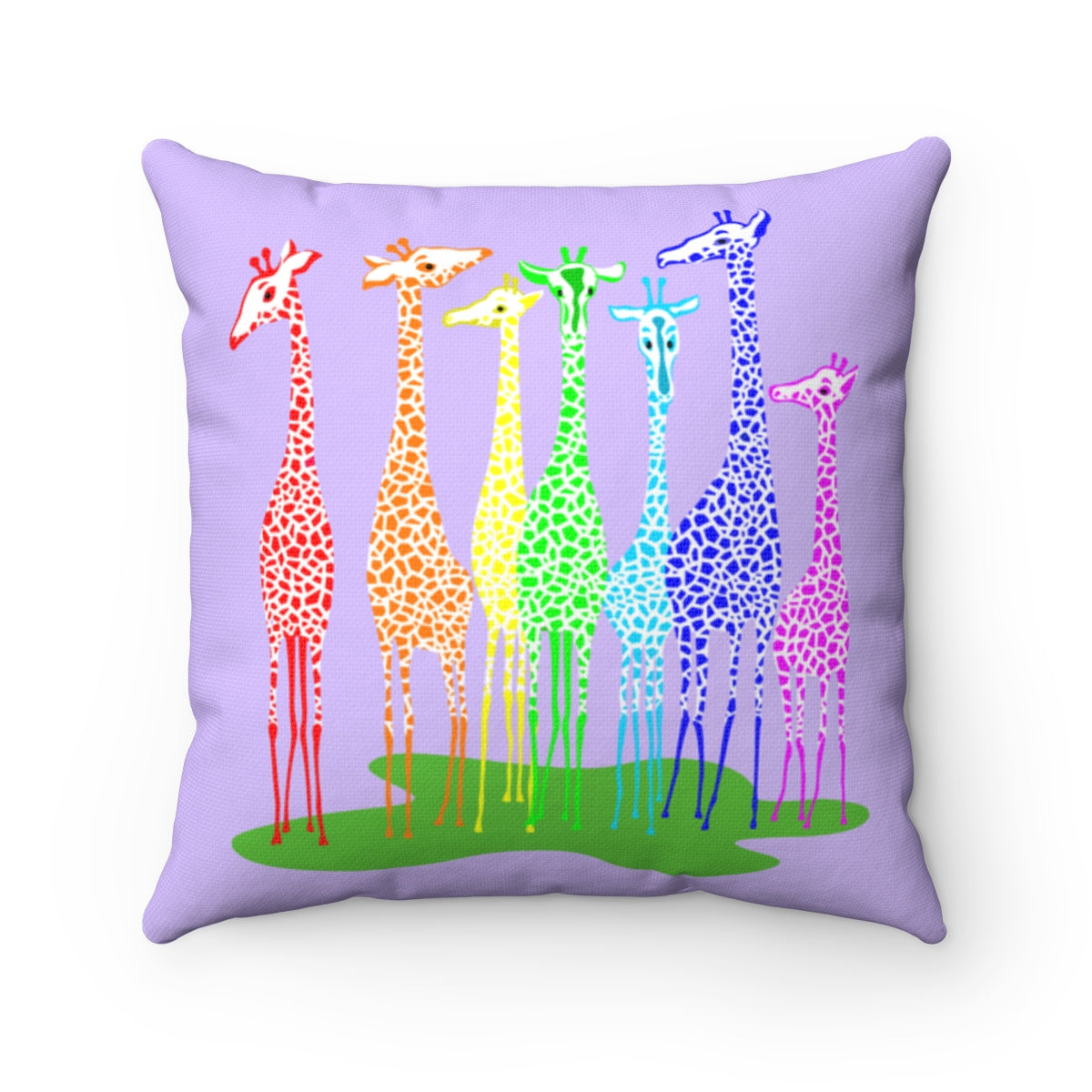 Rainbow giraffe Square Pillow