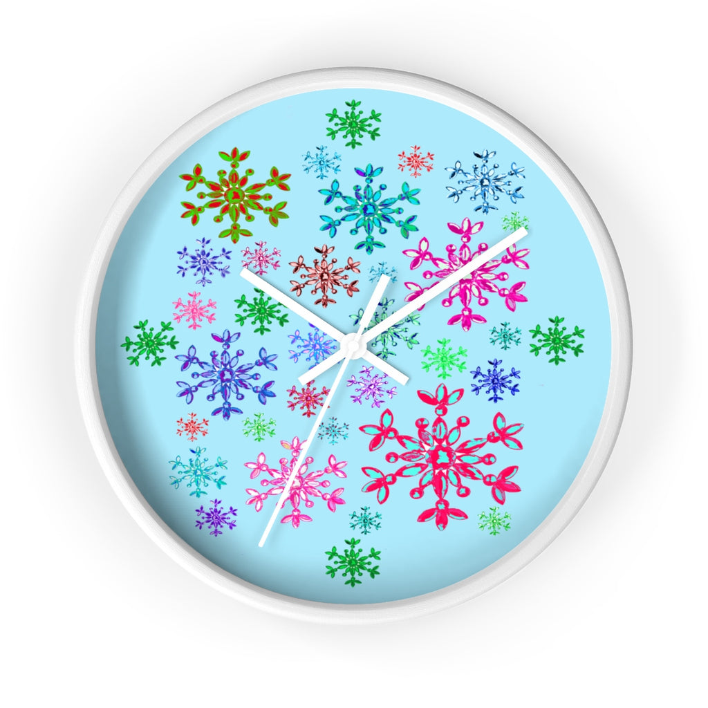 Snowflake in Blue Wall clock