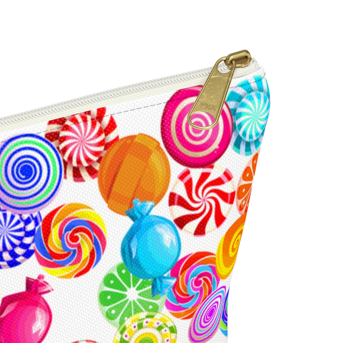 Candy on white Accessory Pouch w T-bottom