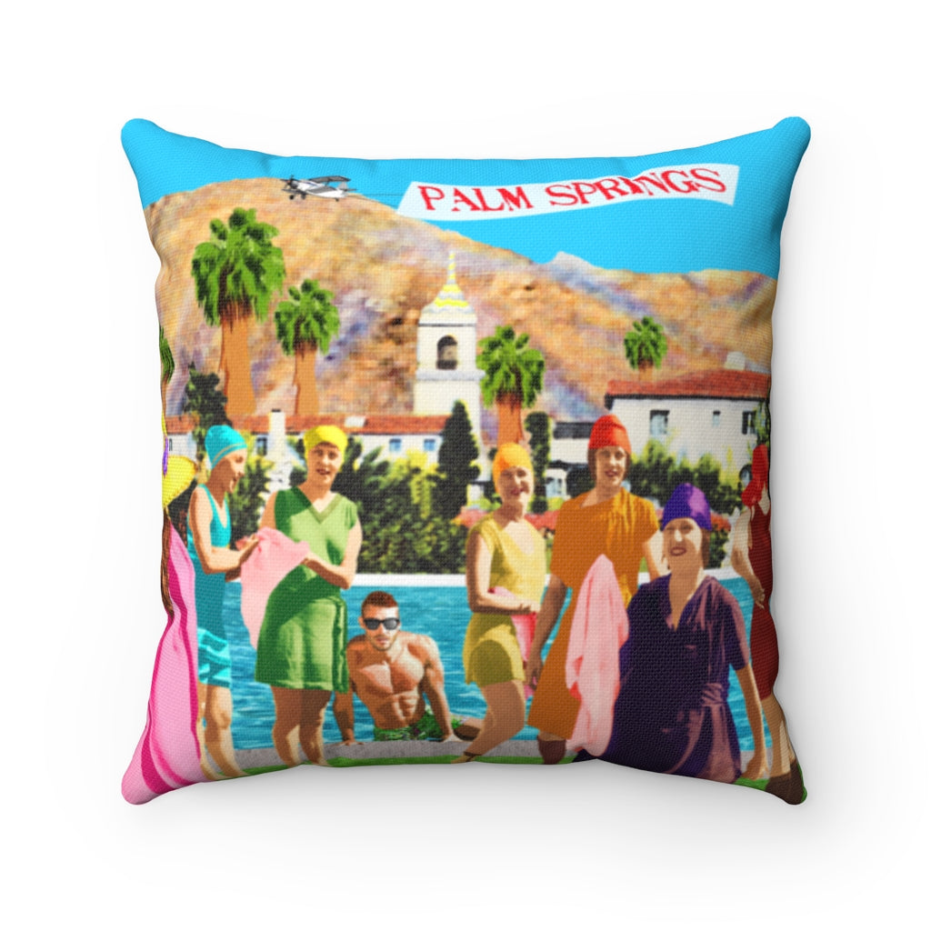 Little Women Swim Club Spun Polyester Square Pillow