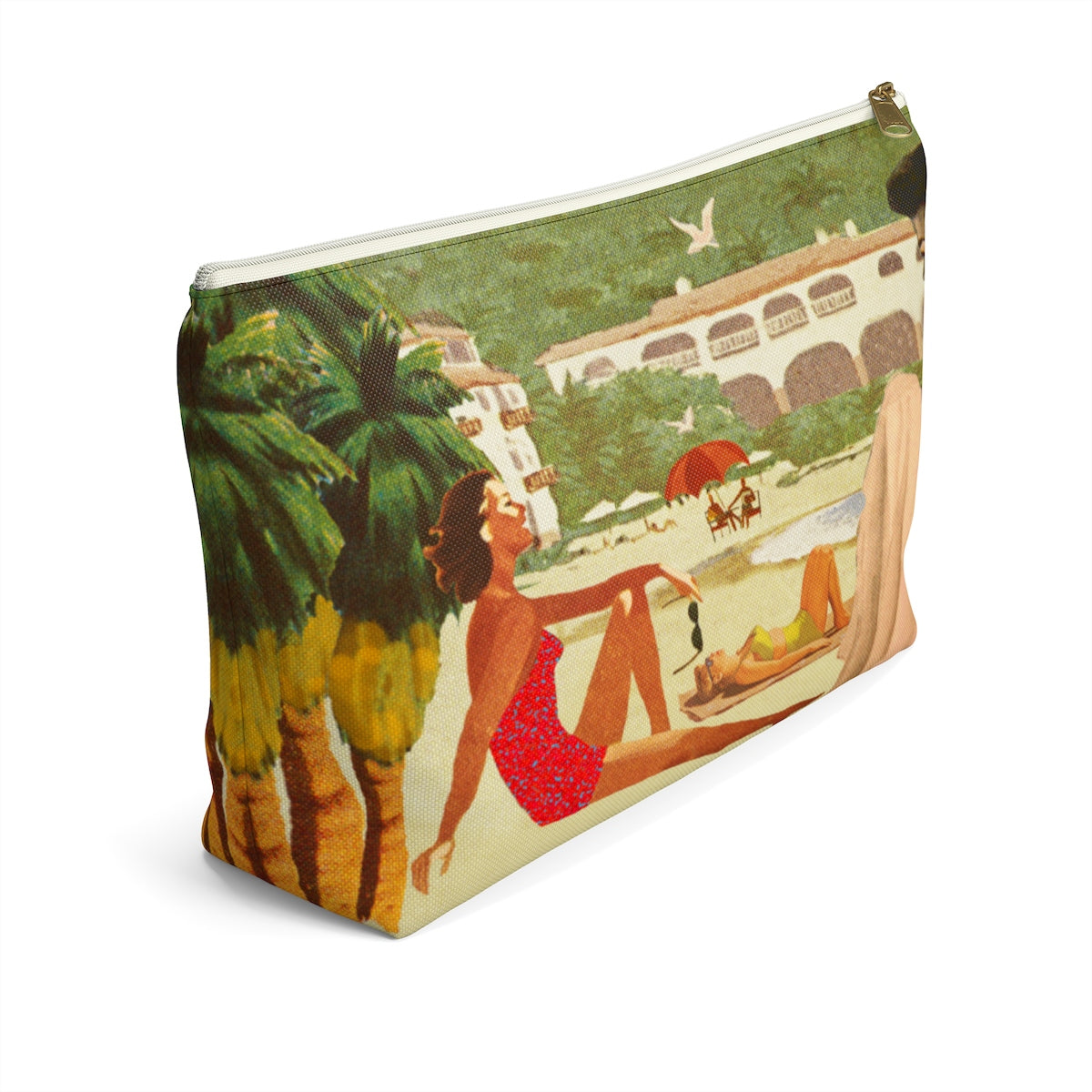 Vintage Beach Accessory Pouch w T-bottom