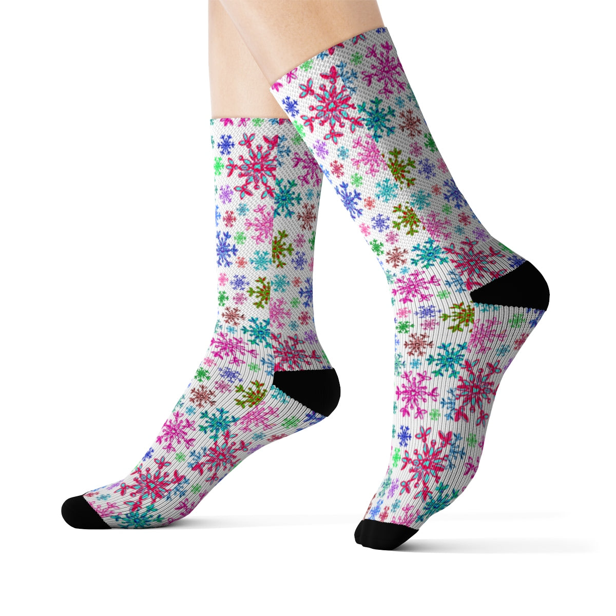 Neon Snowflake print Socks