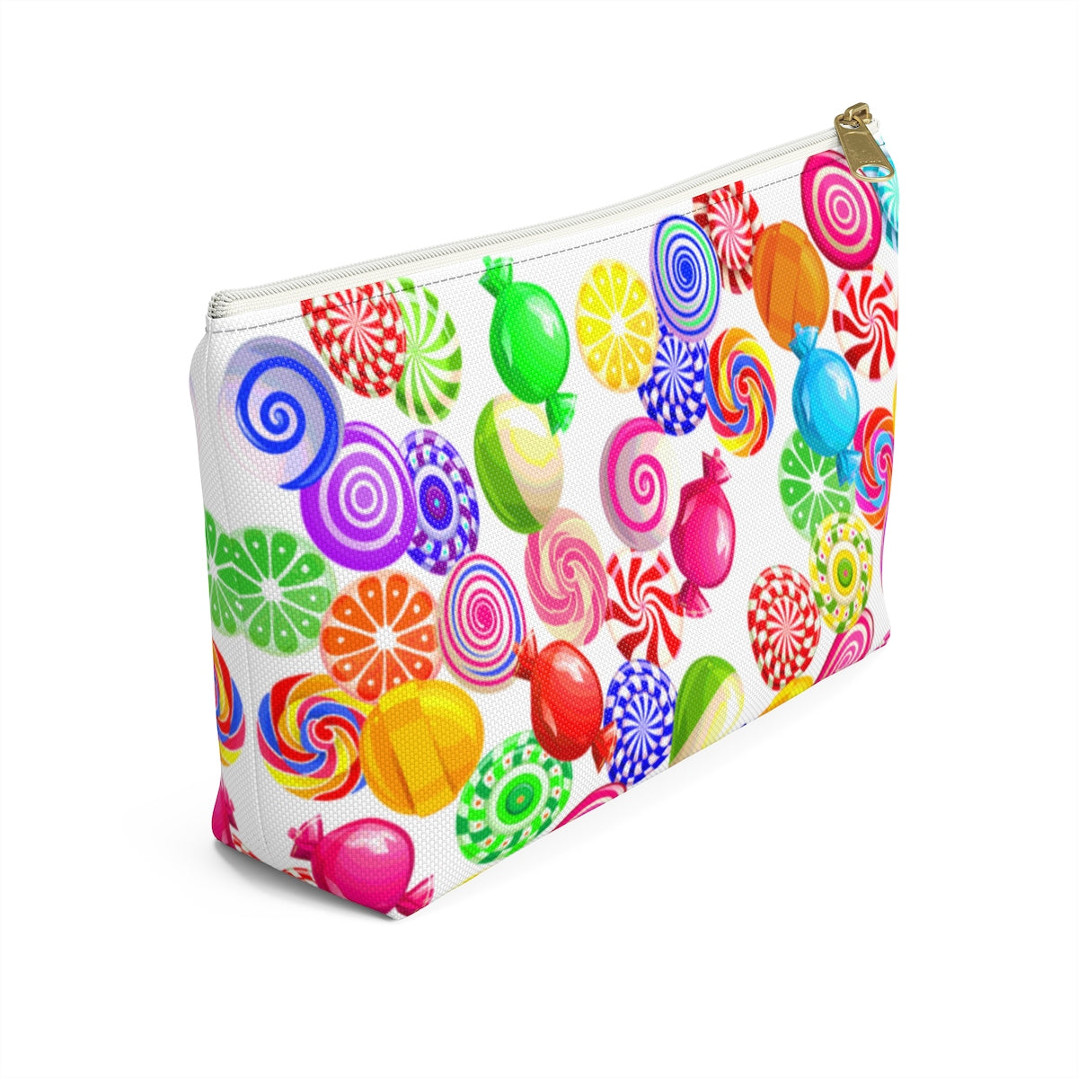 Candy on white Accessory Pouch w T-bottom