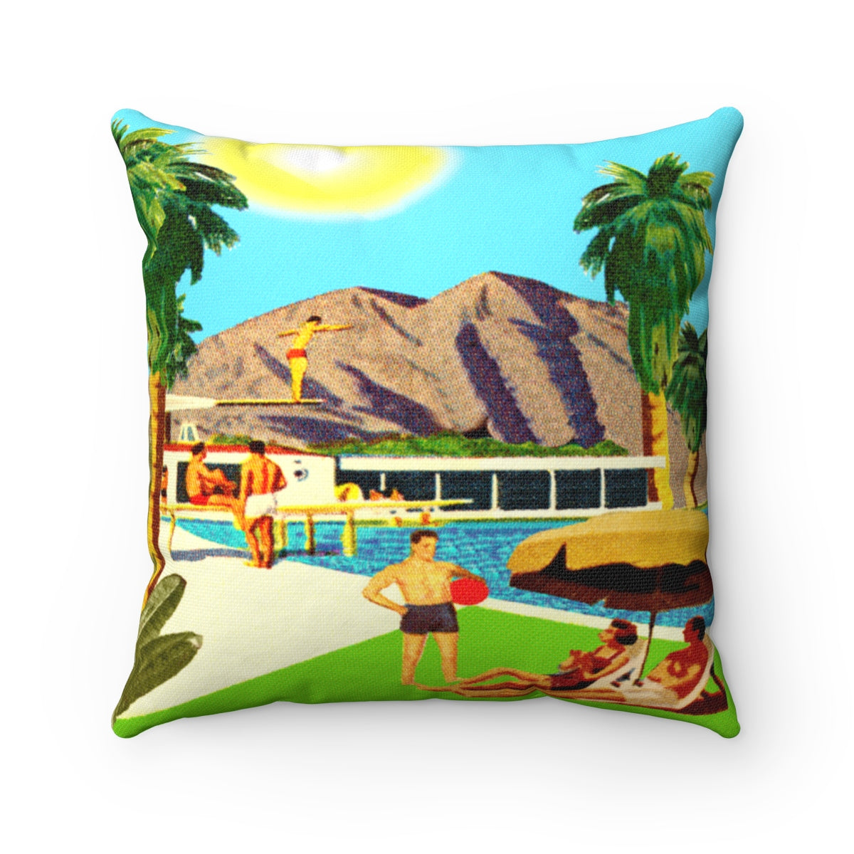 Swim Club Square Pillow
