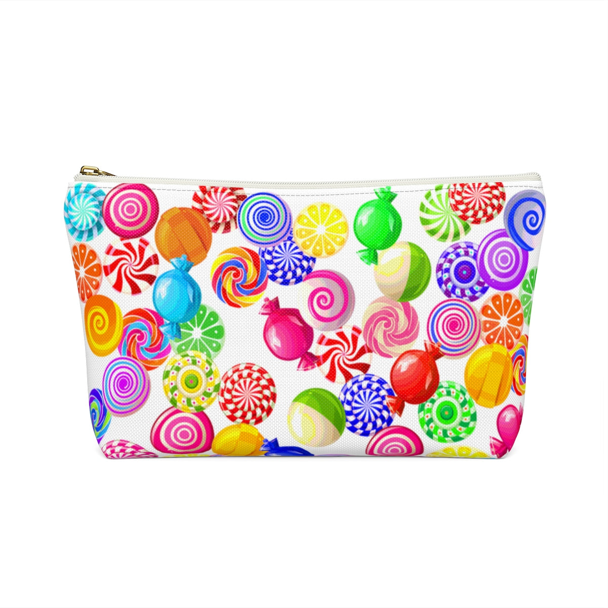 Candy on white Accessory Pouch w T-bottom