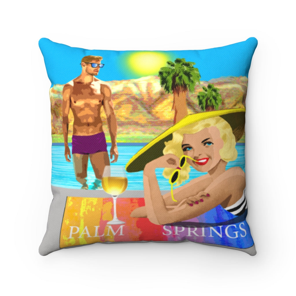 Marilyn and Joe Spun Polyester Square Pillow