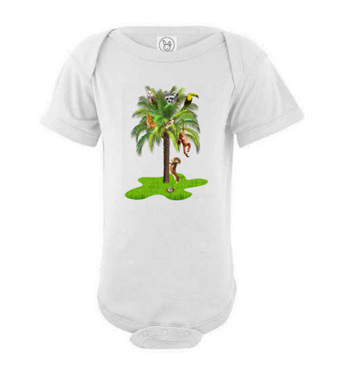 Hiding Zoo in Palm Onesie