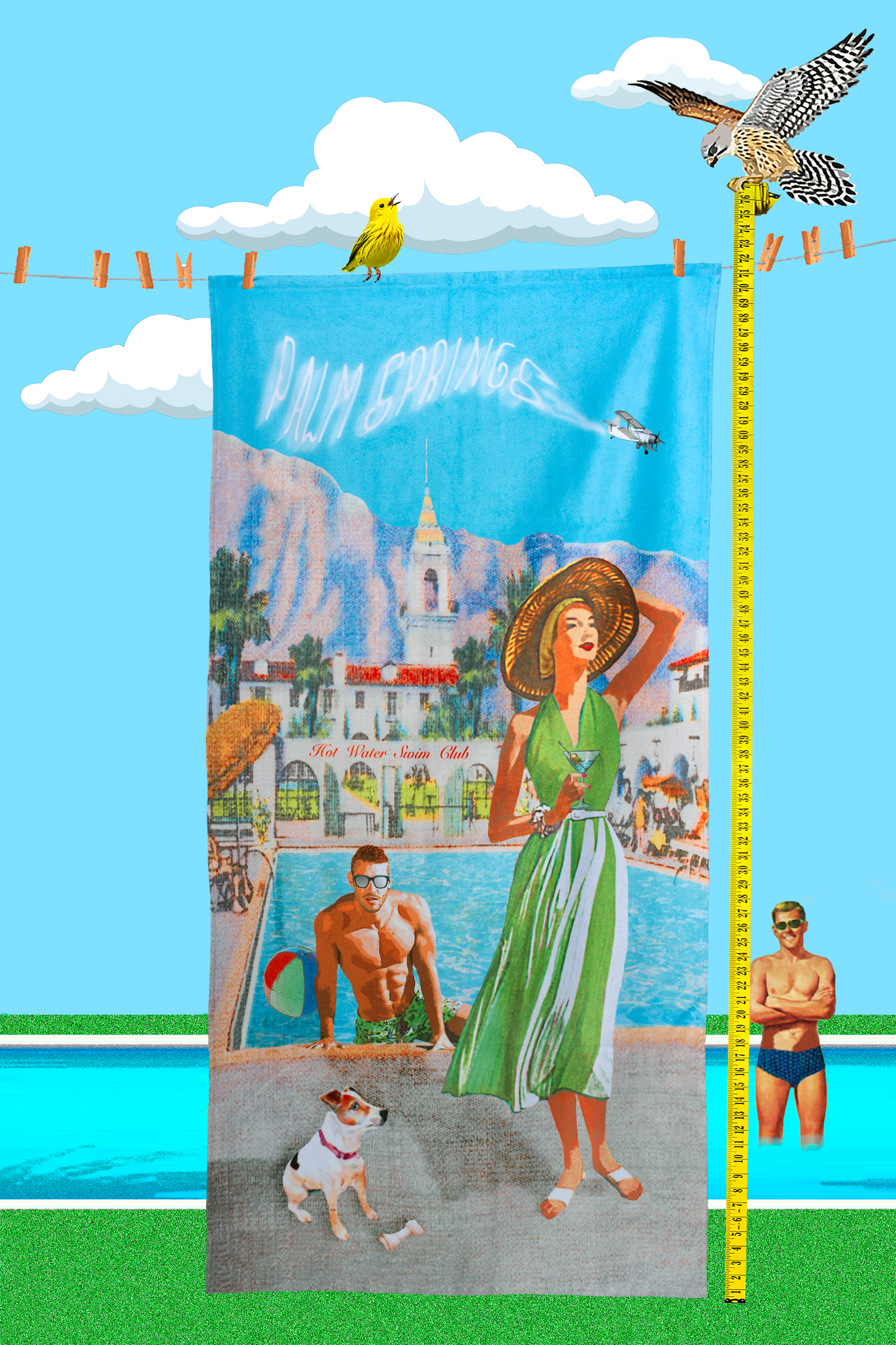 Kat with Martini Beach Towel